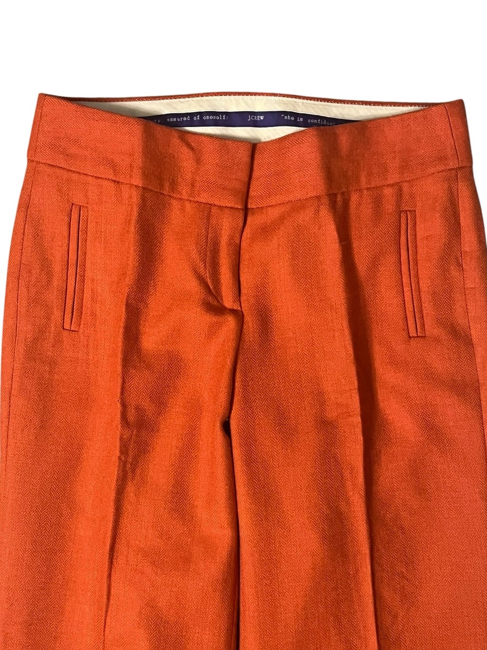 J.Crew Orange Wool Favorite Fit Trousers Size 2 - Picture 3 of 7